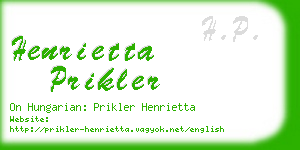 henrietta prikler business card